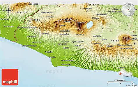 Physical 3d Map Of Sonsonate