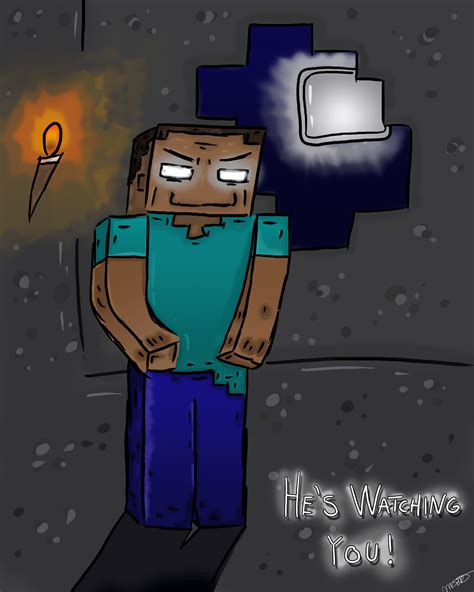 minecraft drawings herobrine