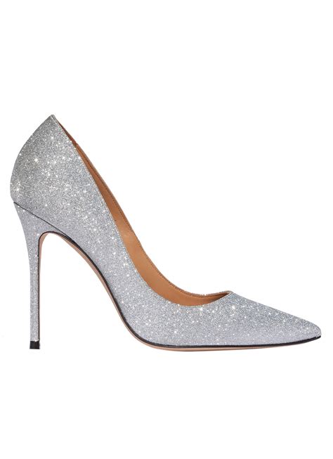 High Heel Pumps In Silver Glitter Online Shoe Store Pura Lopez Pura