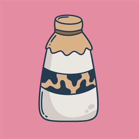 premium vector a bottle of milk cartoon of milk vector of milk bottle