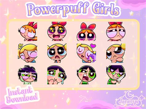 1 Animated 12 Cute Powerpuff Girls Emotes For Twitch Youtube