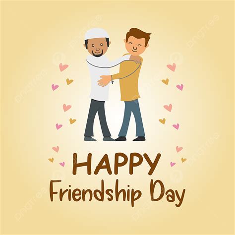Happy Friendship Day Greeting Card Design Boy Fun Young Png And