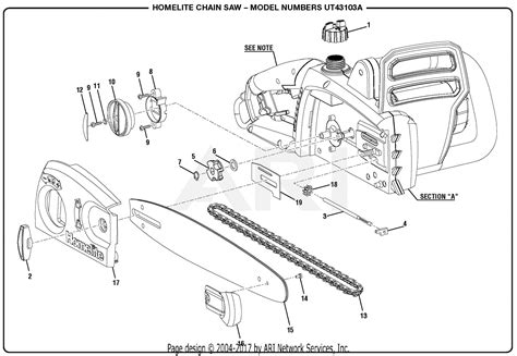 Homelite Ut43103a Electric Chain Saw Mfg No 099824002 Parts Diagram