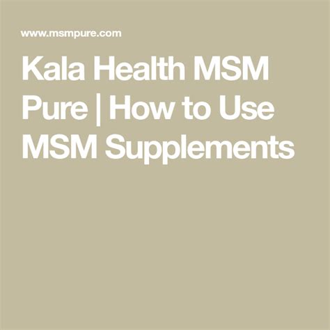 How To Use Msm Msm Being Used Pure Products
