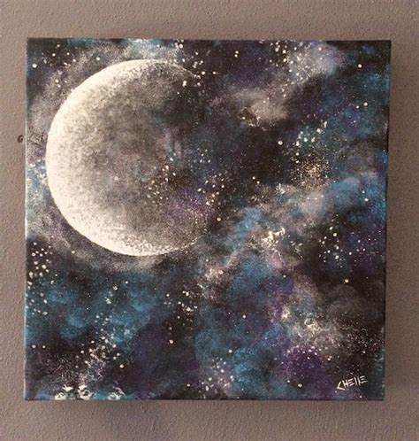 Original Acrylic Moongalaxy Painting On 12x12 Canvas