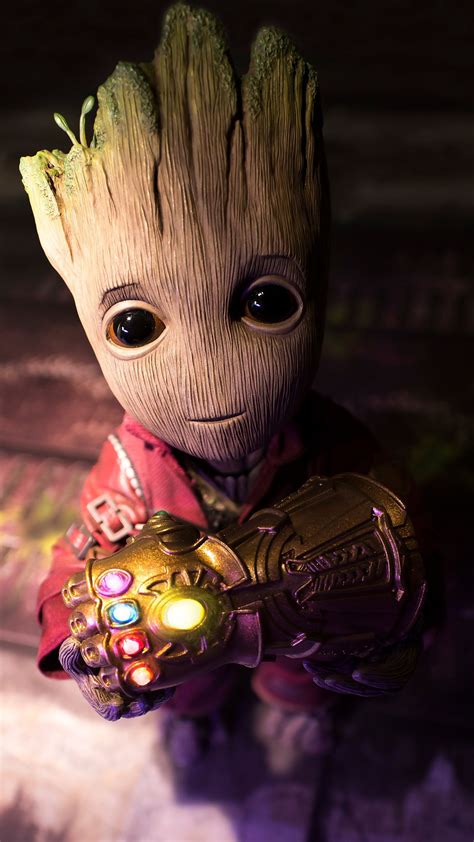 Baby Groot Found The Gauntlet Hd Superheroes Wallpapers Photos And