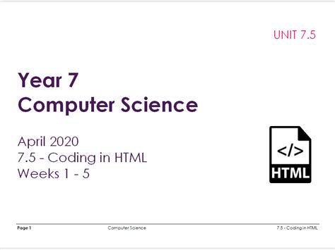 Computer Science: Coding in HTML [L4] | Teaching Resources