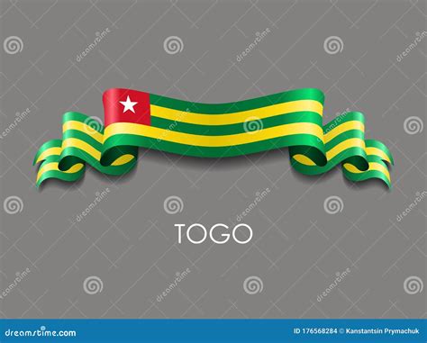 Togolese Flag Wavy Ribbon Background Vector Illustration Stock Vector