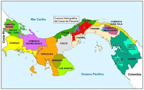 Mapa De Panamá Con Nombres Provincias Y Distritos 【para Descargar E