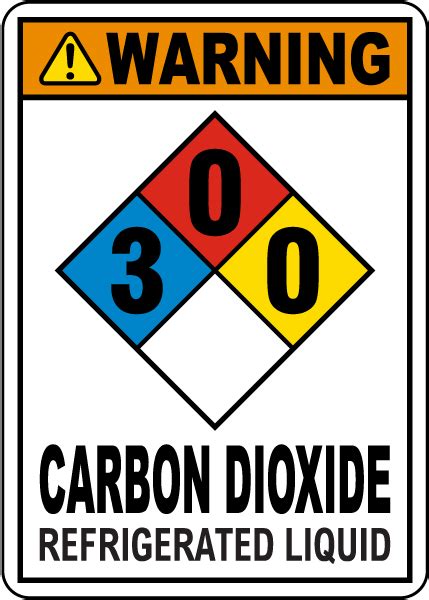 Nfpa Warning Carbon Dioxide Refrigerated Liquid Sign Save 10