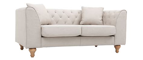 Harmonische und abgerundete linien, geschwungene armauflagen, elegante und stoffbezogene. Sofa klassisch Stoff 2-Sitzer Naturfarben MONTAIGNE - Miliboo