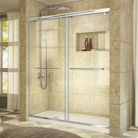 Dreamline Charisma Sliding Shower Door 56 60 W X 76 H Clear Glass Shower Door In Chrome Finish