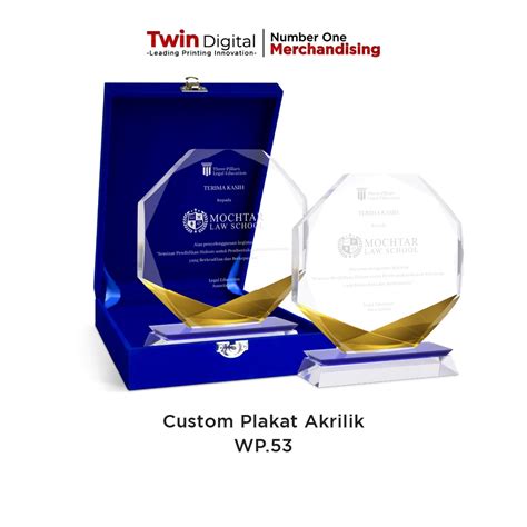 Jual Twindigital Plakat Akrilik Premium Piagam Penghargaan Piala Thropy