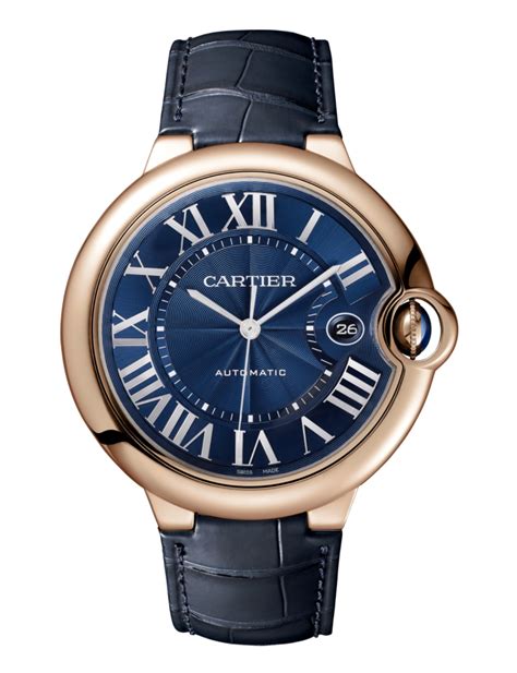 Cartier Ballon Bleu 42mm Blue GuillochÃ© Rose Gold Men’s Watch Buy By Bargain Prices In