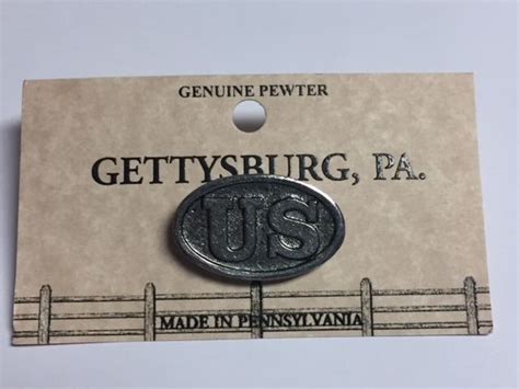 US OVAL GENUINE PEWTER LAPEL PIN HAT TAC NEW Gettysburg Souvenirs Gifts