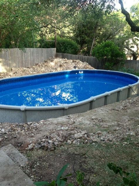 Pool Now Full Ready For Landscaping Pools Backyard Inground