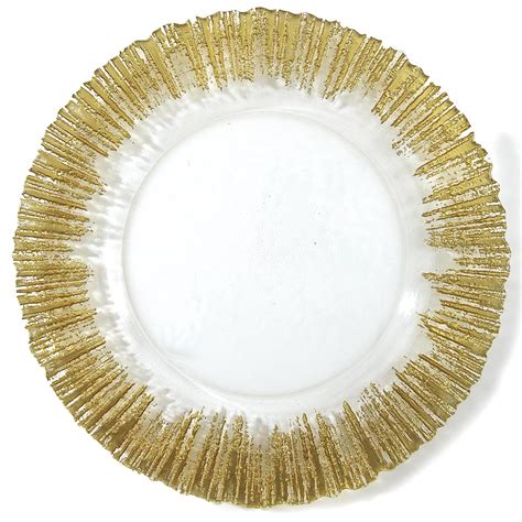 Glass Reef Charger Plate Pack Clear W Gold Rim Lupon Gov Ph