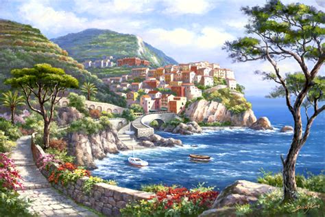 Born in seoul, south korea, sung began to exhibit his artistic talents early in childhood. Enclave Harbor by Sung Kim 37904 | Tile Mural Creative Arts