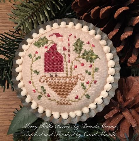 merry holly berries by brenda gervais cross stitch patterns christmas winter cross stitch