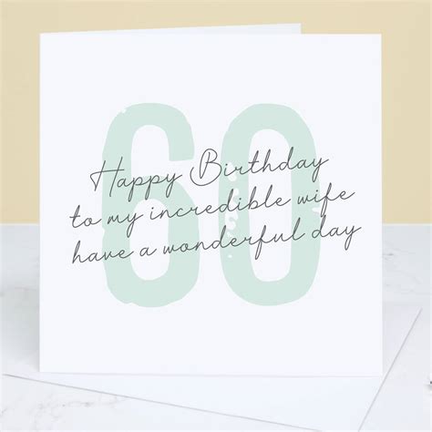 Wife 60th Birthday Card By Slice Of Pie Designs