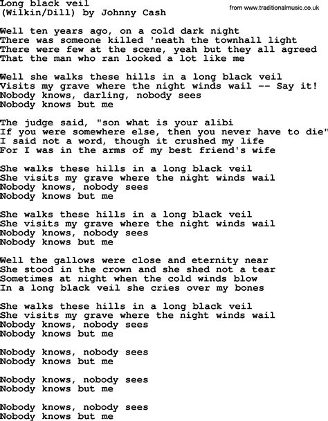 Bruce Springsteen Song Long Black Veil Lyrics