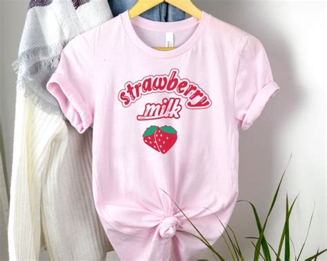 Strawberry Milk Shirt Strawberry Milk Tee Kawaii Strawberry Etsy
