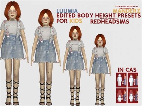 Edited Body Height Presets For Kids Sims 4 Toddler Sims 4 Children