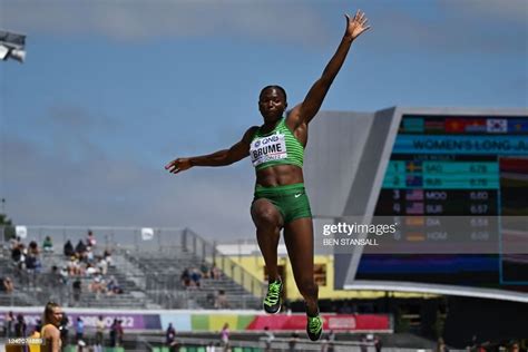 Nigerias Ese Brume Competes In The Womens Long Jump Qualification