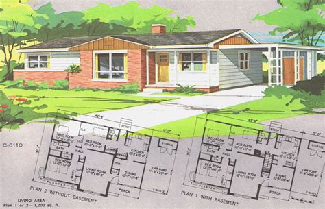 Mid Century Modern Ranch House Plans 1961 National House Plan Etsy