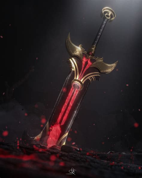 Artstation Aatrox Blood Moon Sword