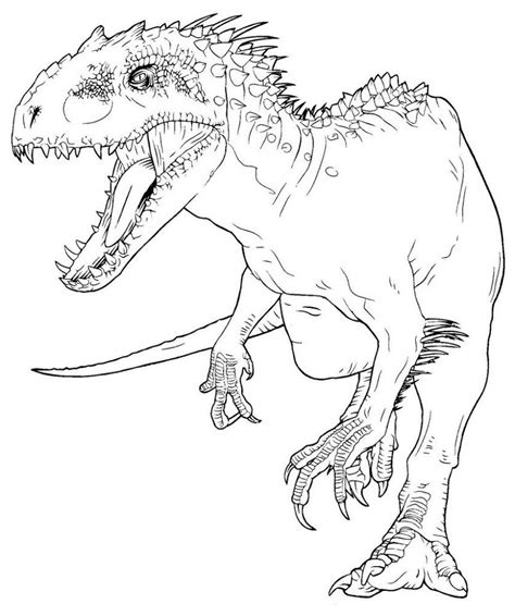 Indominus Rex Coloring Pages In 2020 Dinosaur Coloring Pages