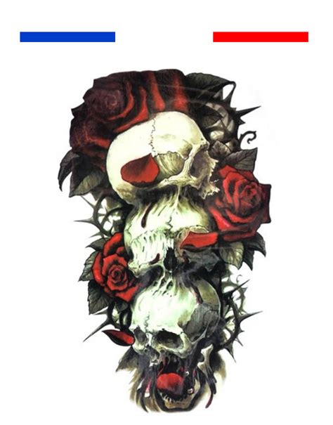 Tête de mort avec cigare et vecteur de chapeau illustration. Tatouage tête de mort roses réaliste temporaire | Mon ...