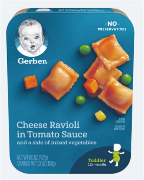 Gerber Toddler Meals Cheese Ravioli In Tomato Sauce 1source