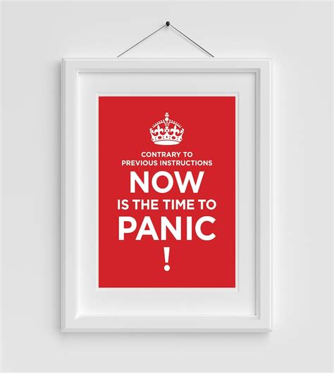 Now Is The Time To Panic Print Typography Poster Graphic Etsy