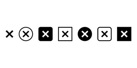 Premium Vector Set Of Cross Signs Vector Icons Refuse Incorrect