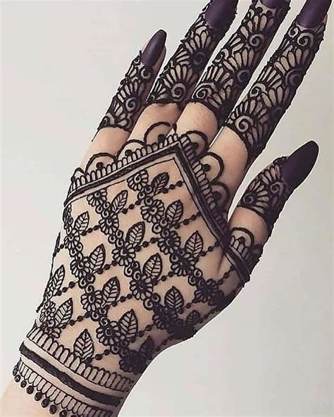 Black Henna Floral Design Mehndi Designs For Fingers Latest Mehndi Designs Mehndi Designs