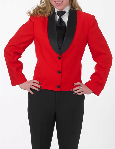 Womens Red Eton Jacket With Black Satin Shawl Lapel 99tux