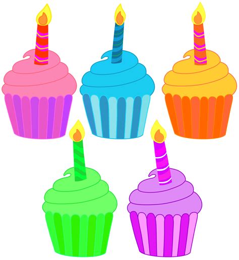 Birthday Cupcake With Candle Clipart Clipart Best Images