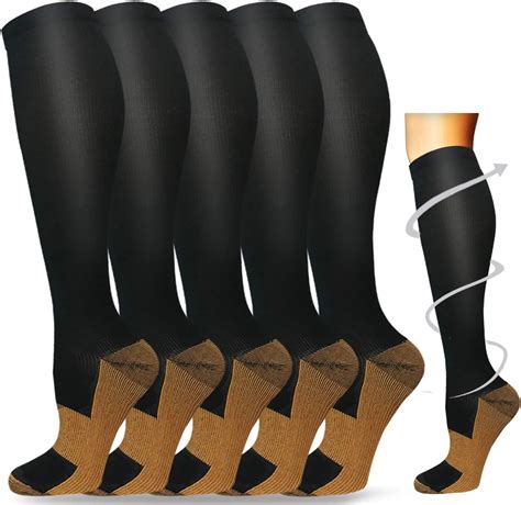 5 Pairs Copper Compression Socks For Men Women Circulation 20 30 Mmhg Is Best For Running