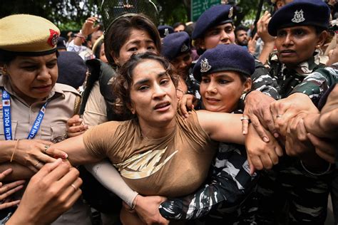 Indias Wrestlers Protesting Sex Abuse Stopped From Reaching Indias