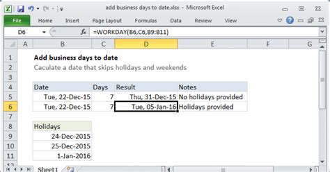 Add Business Days To Date Excel Formula Exceljet