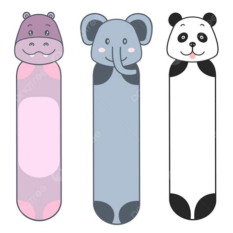 Cute Wild Animals Png Transparent Cute Wild Animal Hippo Big Bookmark