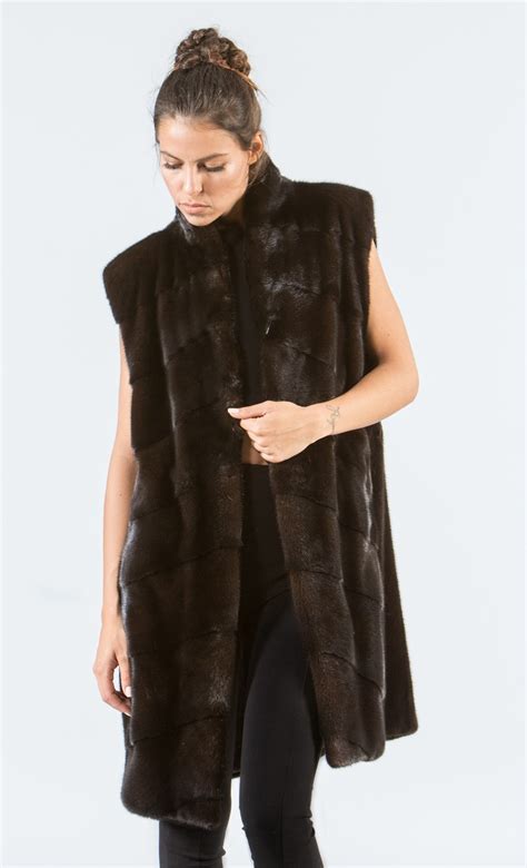 Mahogany Mink Fur Vest 100 Real Fur Coats Haute Acorn