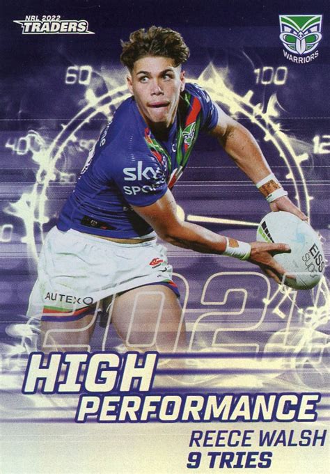 2022 Nrl Traders High Performance Hp43 Reece Walsh Warriors Gold