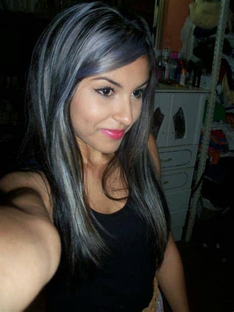 Dark hair plus Grey highlights | Hair Cut | Pinterest ...