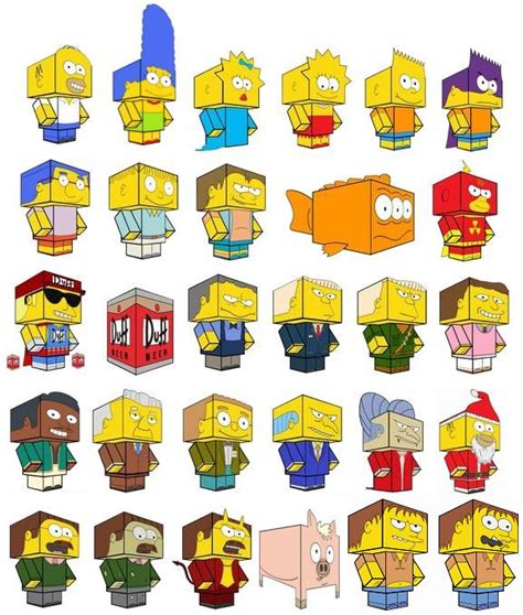 Free Paper Crafts And Models The Simpsons Cubeecrafts