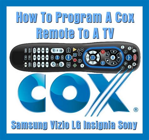 An onn universal remote can control up to four different audio and video devices, including televisions, dvd players, audio, satellite, cable, and this wikihow teaches you how to program your onn universal remote control by entering device codes or using the automatic code search feature. How To Program A Cox Remote To A TV - Samsung Vizio LG ...