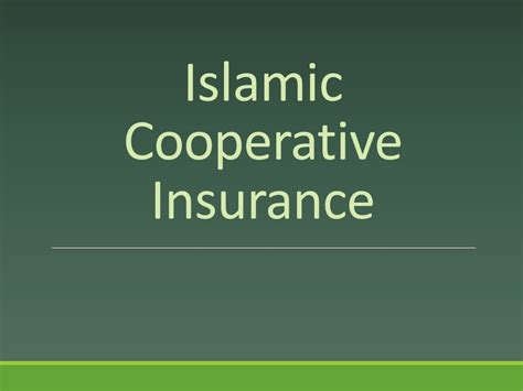 Islamic Cooperative Insurance Takaful