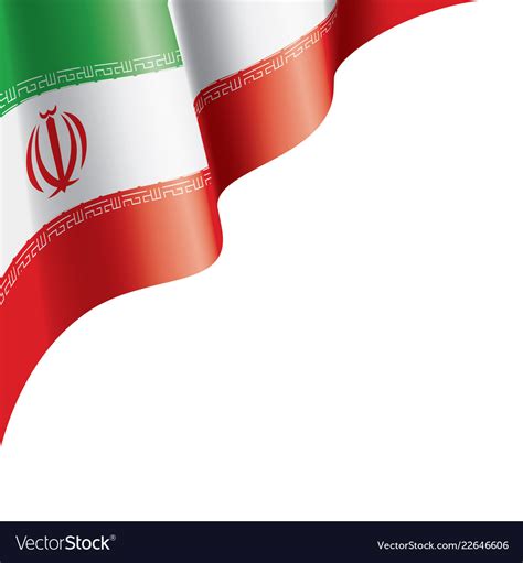 Iran Flag On A White Royalty Free Vector Image