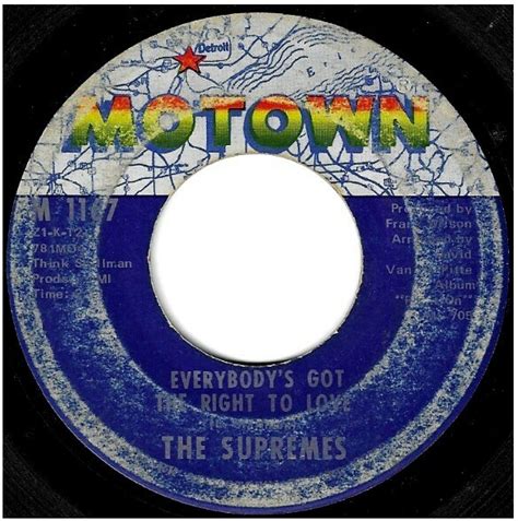 Supremes The Everybodys Got The Right To Love Motown M 1167